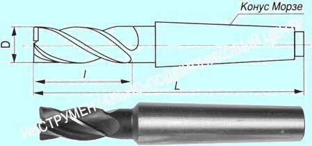 Фреза Концевая d50,0х 75х200 к/х  Р6М5  Z=8 КМ4