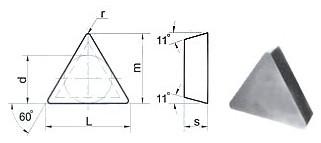 Пластина TРGN  - 160312  К20 трехгранная (01331) гладкая без отверстия 