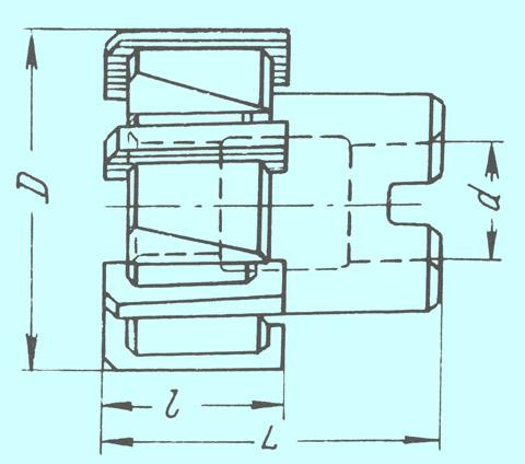 Развертка d 65,0х44х22 Н9 насадная Р6М5 со вставными пластинами Z=8