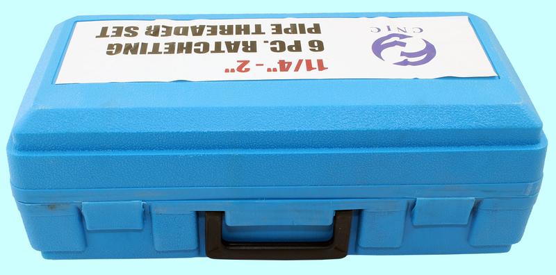 Клуппы трубные для резьб G 1 1/4-1 1/2-2"  c трещеткой набор в пласт. кейсе "CNIC"