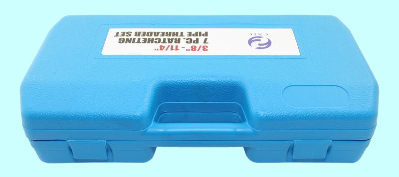 Клуппы трубные для резьб G 3/8-1/2-3/4-1-1 1/4" c трещеткой набор в пласт. кейсе "CNIC"