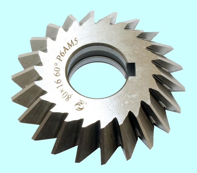 Фреза Двухугловая несимметричная  80х16х27мм, 60°(45°+15°) Р6АМ5 Z=22 "CNIC"