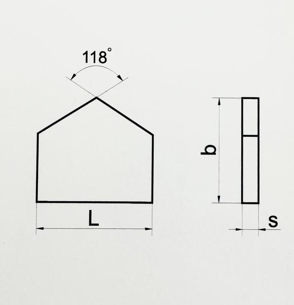 Пластина 14111 ВК8 (8х7,1х1,6) (для сверл спиральных и с прямыми канавками)