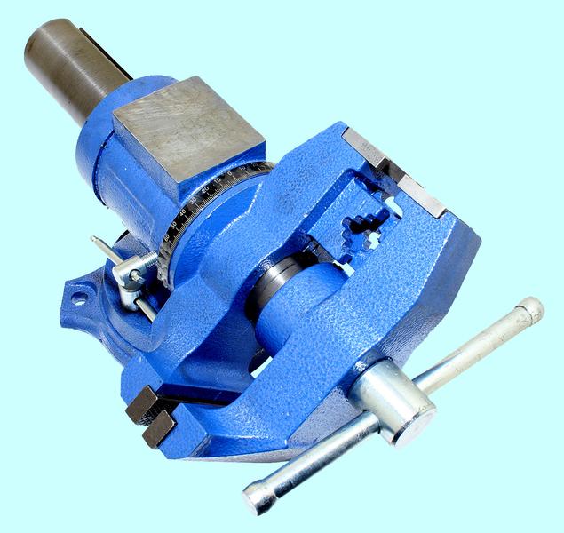 Тиски Слесарные 125 мм (5")  поворотные в двух плоскостях  с наковальней усиленные (LTD0005H) "CNIC"(упакованы по 1шт)