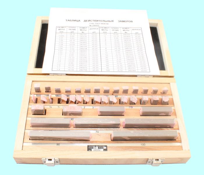 Наборы концевых мер длины № 2, кл.точн.1 (38 мер от 1,005 до 100мм) "TLX" (ALDS 38)