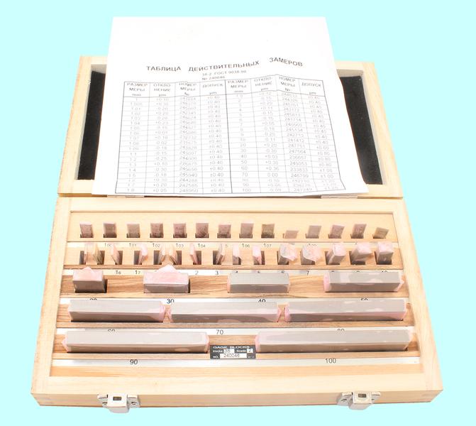 Наборы концевых мер длины № 2, кл.точн.2 (38 мер от 1,005 до 100мм) "TLX" (ALDS 38)