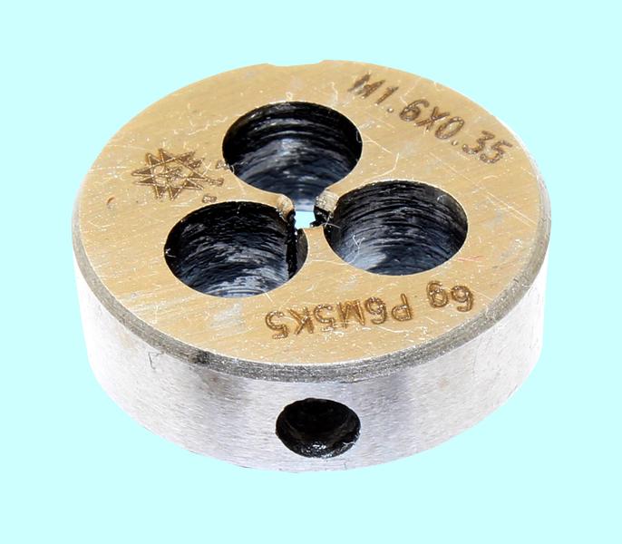 Плашка М  1,6 (0,35) dнар.16мм Р6М5К5  6g "TLX"