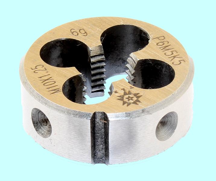 Плашка М 10,0 х 1,25 dнар.30мм Р6М5К5  6g "TLX"