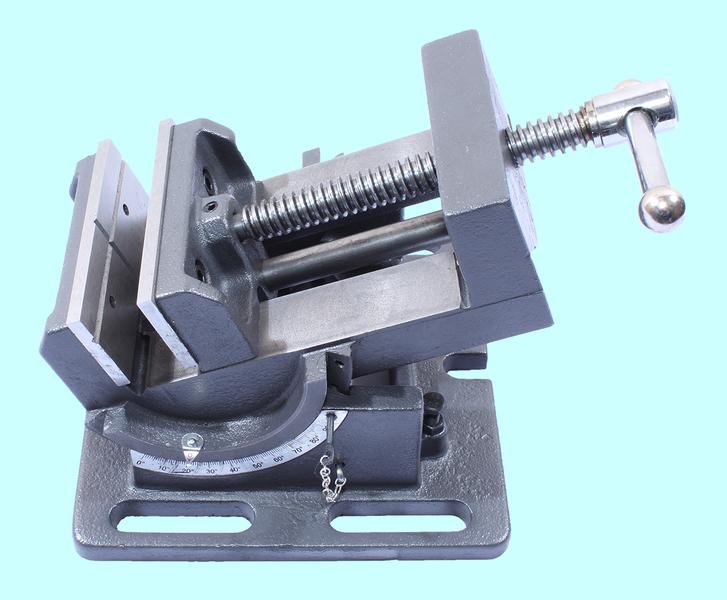 Тиски Станочные синусные 100мм неповоротные для сверлильных станков ход 105мм QКD100 "TLX"