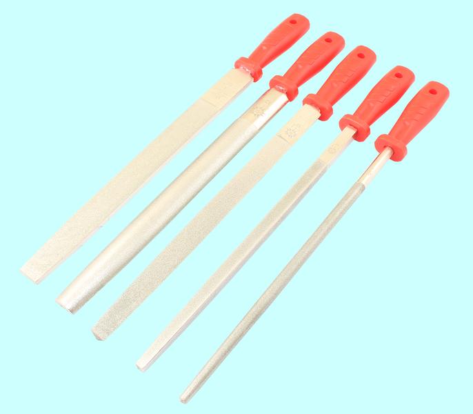 Набор напильников алмазных из  5шт. L300мм 125/100 (с пластм. ручками) "TLX"