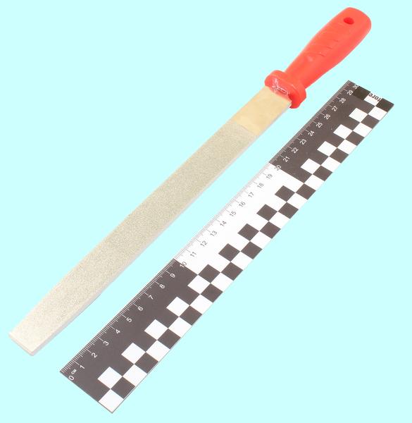 Напильник Напильник алмазный плоский 250мм(р.ч. 208мм) 125/100 с пластмассовой ручкой "CNIC"