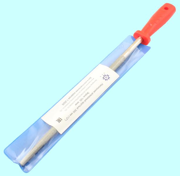 Напильник алмазный круглый 300мм(р.ч. 245мм) 125/100 с пластмассовой ручкой "TLX"