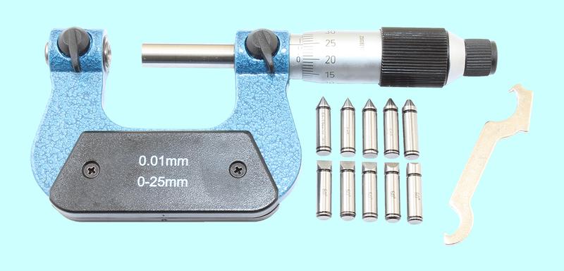 Микрометр Резьбовой со вставками  МВМ- 25, 0-25 мм (5 пар вставок) "TLX"
