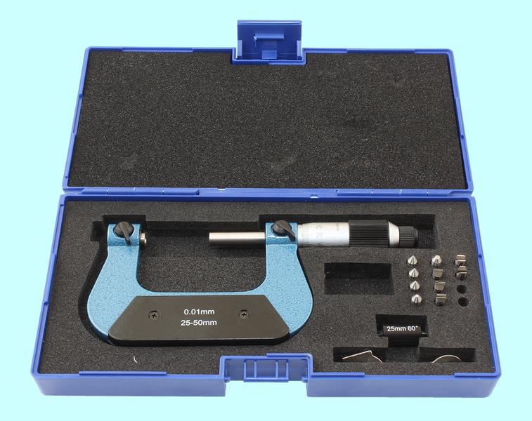 Микрометр Резьбовой со вставками  МВМ- 50, 25-50 мм (5 пар вставок)  "TLX"