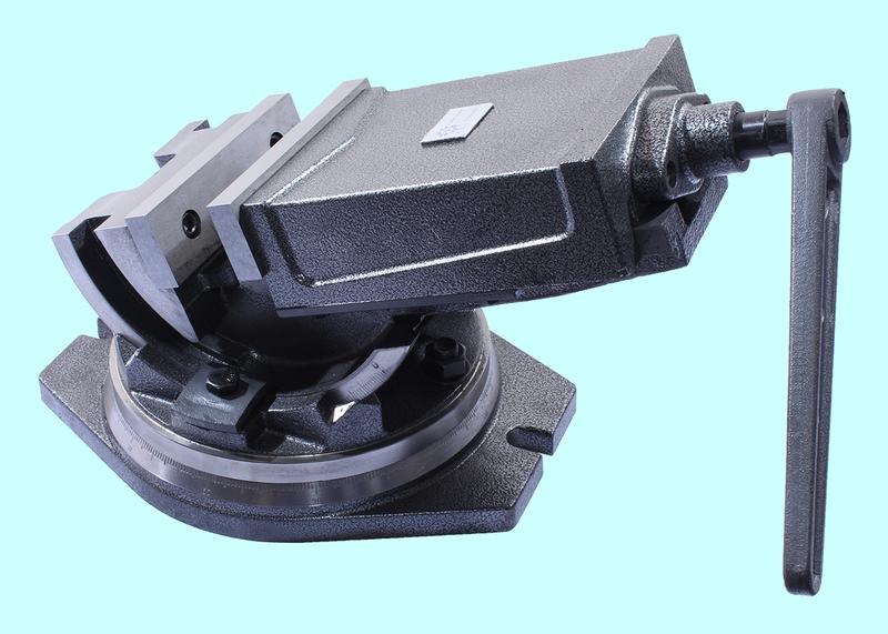 Тиски Станочные глобусные 100мм поворотные, ход  75мм, закрытый винт QHK100 "TLX"