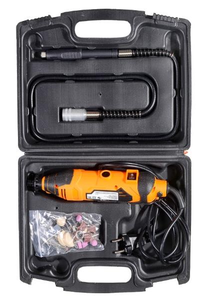 Гравер электрический "Вихрь" Г-160ГВ, 160Вт, 9000-34000 об/мин, с гибким валом и комплектом насадок, кейс