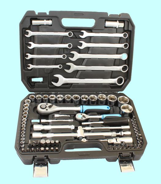 Набор "CNIC" 82 предмета JS-B5082M (торцевые головки 1/4"-1/2", ключи, вставки) CrV в кейсе