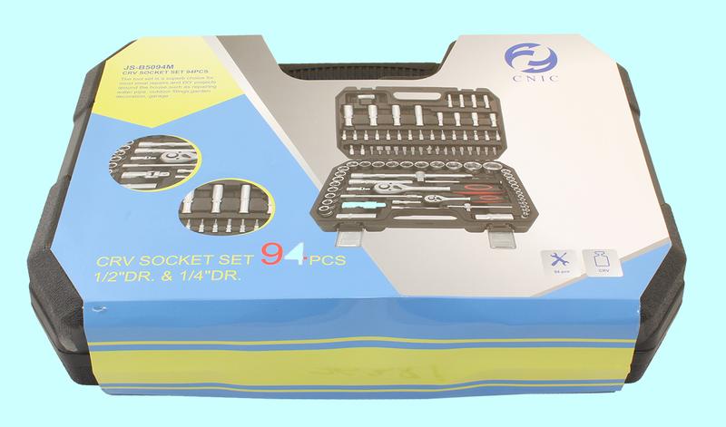 Набор "CNIC" 94 предмета JS-B5094M (торцевые головки 1/4"-1/2", вставки) CrV в кейсе