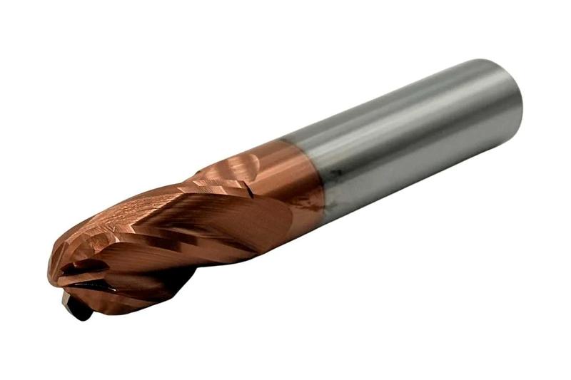 Фреза Сферическая d12х24x75 ц/х тв. сплав Z=4 по стали цельная покрытие TiXCo